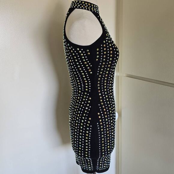 Fashion Nova "She's a Gem" Black Halter Neck Mini Dress, NWOT, M - Picture 3 of 9